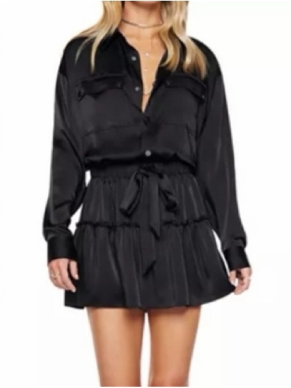 Ramy Brook Black Lia Shirt Dress XS